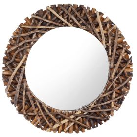 Wall Mirror 23.6" Teak Round