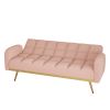 69-inch sofa bed with adjustable sofa teddy fleece 2 throw pillows