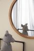 20" x 20" Circle Wall Mirror with Wooden Frame, Wall Mirror for Living Room, Dining Room, Foyer, Bathroom, Office