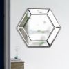 20" x 18" Hexagon Wall Mirror with Contemporary Glass Design, Home Decor Accent Mirror for Living Room, Entryway, Bedroom