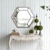 20" x 18" Hexagon Wall Mirror with Contemporary Glass Design, Home Decor Accent Mirror for Living Room, Entryway, Bedroom