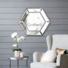 20" x 18" Hexagon Wall Mirror with Contemporary Glass Design, Home Decor Accent Mirror for Living Room, Entryway, Bedroom