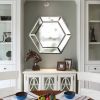 20" x 18" Hexagon Wall Mirror with Contemporary Glass Design, Home Decor Accent Mirror for Living Room, Entryway, Bedroom