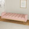 69-inch sofa bed with adjustable sofa teddy fleece 2 throw pillows