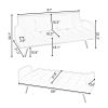 69-inch sofa bed with adjustable sofa teddy fleece 2 throw pillows