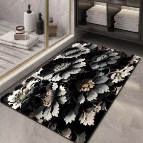 Soft Diatom Ooze Floor Bathroom Absorbent Bathroom Step Mat Quick-drying Non-slip Toilet Door Mat (Option: Three Dimensional Flower 13-40X60cm35mm)