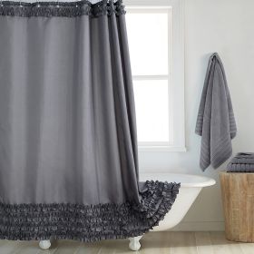 Environmentally Friendly Polyester Fabric Thickened Waterproof Shower Curtain (Option: Gray-140CM Wide X183CM High)