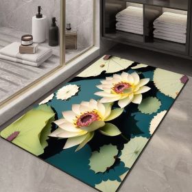 Soft Diatom Ooze Floor Bathroom Absorbent Bathroom Step Mat Quick-drying Non-slip Toilet Door Mat (Option: Three Dimensional Flower 11-40X60cm35mm)