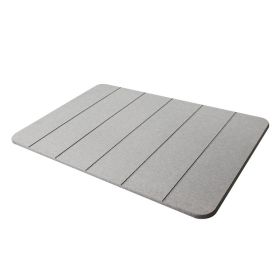 Bathroom Mats Diatom Ooze Hard Pad Non-slip Absorbent Diatomite Entrance Toilet Bathroom Step Mat (Option: Gray Six Columns-60x39CM)