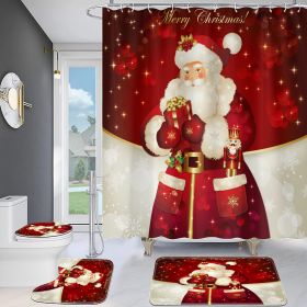 Christmas Old Man Digital Full Polyester Toilet Floor Mat (Option: YI0052-3pcs Set)