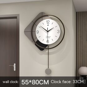 Light Luxury Wrought Iron Wall Decoration Hanging Clock (Option: JT22273 55)