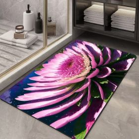 Soft Diatom Ooze Floor Bathroom Absorbent Bathroom Step Mat Quick-drying Non-slip Toilet Door Mat (Option: Three Dimensional Flower 21-40X60cm35mm)