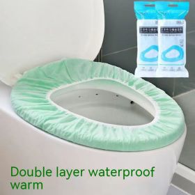 Bacterial And Waterproof Non-woven Disposable Toilet Mat (Option: Green Double Layer Waterproof)