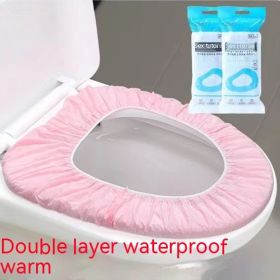 Bacterial And Waterproof Non-woven Disposable Toilet Mat (Option: Pink Double Layer Waterproof)