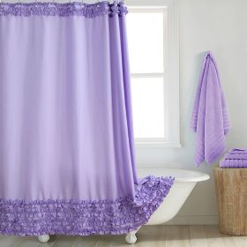 Environmentally Friendly Polyester Fabric Thickened Waterproof Shower Curtain (Option: Purple-140CM Wide X183CM High)