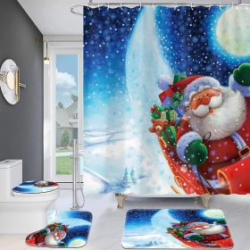 Christmas Old Man Digital Full Polyester Toilet Floor Mat (Option: YI0031-3pcs Set)