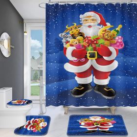 Christmas Old Man Digital Full Polyester Toilet Floor Mat (Option: YI0057-3pcs Set)