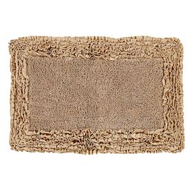 Shaggy Border Collection (Color: Beige, size: 21" x 34" Rectangle)