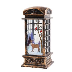 Christmas Candlestick Old Man Snowman Decoration Small Night Lamp (Option: Telephone Booth Elk)