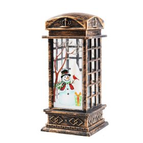 Christmas Candlestick Old Man Snowman Decoration Small Night Lamp (Option: Telephone Booth Snowman)