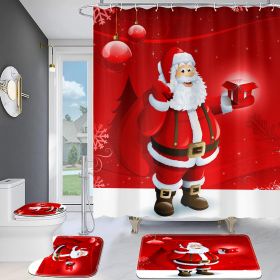 Christmas Old Man Digital Full Polyester Toilet Floor Mat (Option: YI0006-3pcs Set)