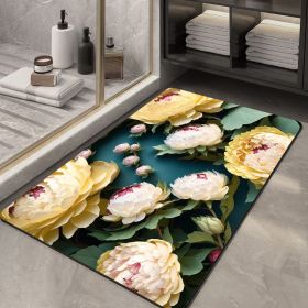 Soft Diatom Ooze Floor Bathroom Absorbent Bathroom Step Mat Quick-drying Non-slip Toilet Door Mat (Option: Three Dimensional Flower 05-40X60cm35mm)