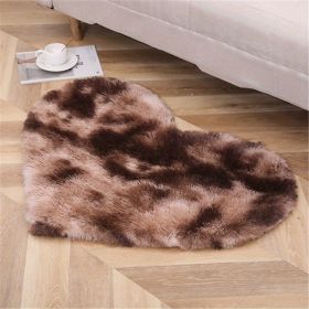 1pc, Tie-dye Silk Wool Area Rug, Plush Carpet, PV Velvet Floor Mat, 27.56*31.5inch (Color: Tie-dye Brown)