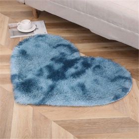 1pc, Tie-dye Silk Wool Area Rug, Plush Carpet, PV Velvet Floor Mat, 27.56*31.5inch (Color: Tie Dye Sapphire Blue)