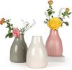 Vase Set of 3, Decorative Ceramic Vase, Vase for Decor Home Living Room Office Parties Wedding, 3.7" Wide 5.5" Tall