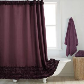 Environmentally Friendly Polyester Fabric Thickened Waterproof Shower Curtain (Option: Coffee-140CM Wide X183CM High)