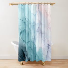 Sage Green Watercolor Ombre Shower Curtain Bathroom Fabric (Option: 8 W90xH180cm)