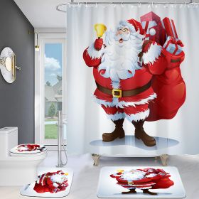 Christmas Old Man Digital Full Polyester Toilet Floor Mat (Option: YI0016-3pcs Set)