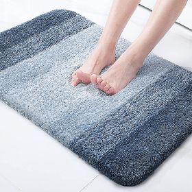 Absorbent Floor Bathroom Step Non-slip Mat (Option: Navy Blue-41x61)